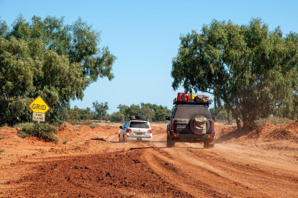 White Cliffs Australia, adventure travel with 4wd on dirt road in the outback